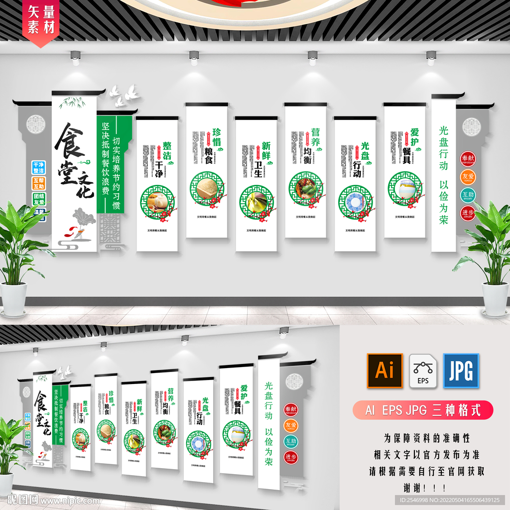 珍惜粮食节约粮食食堂文化墙 