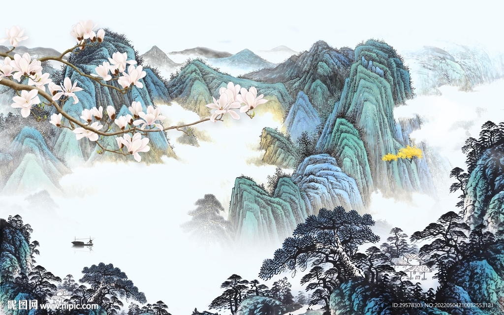 新中式高端人气山水 TIF分层