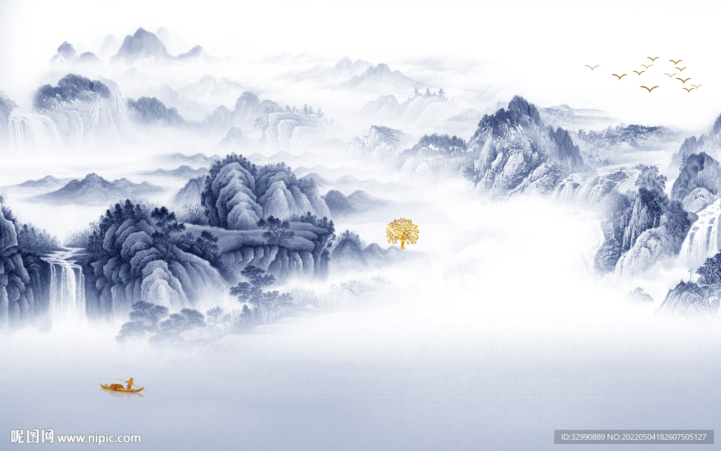 高清 现代意境山水 TIF分层