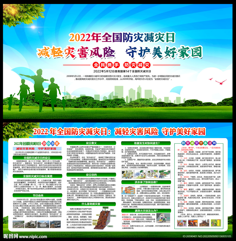 2022年防灾减灾日展板