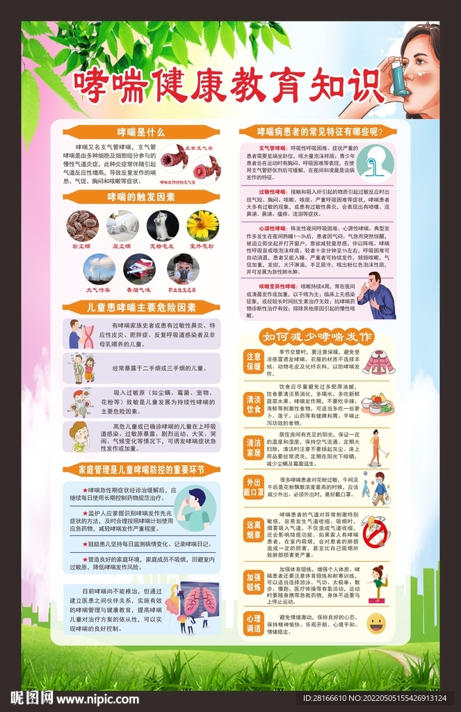 哮喘病健康教育海报