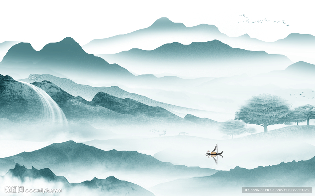 新款高清电视山水 TIF分层