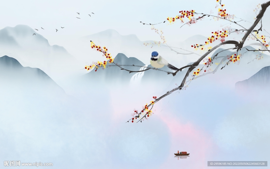 花鸟 高清电视山水 TIF分层