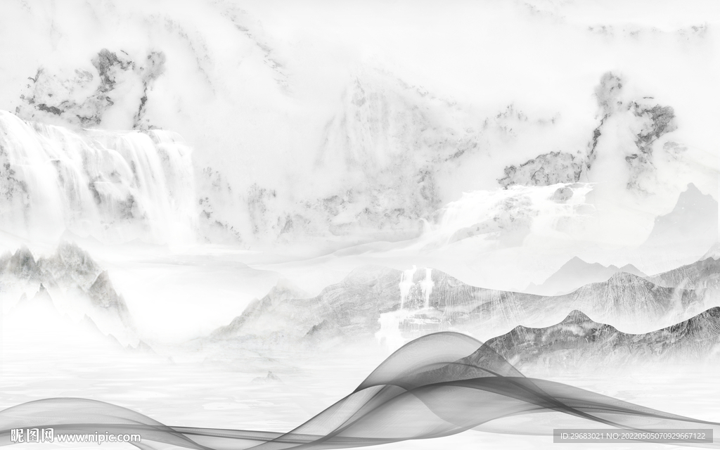 石纹 新款客厅山水 TIF分层