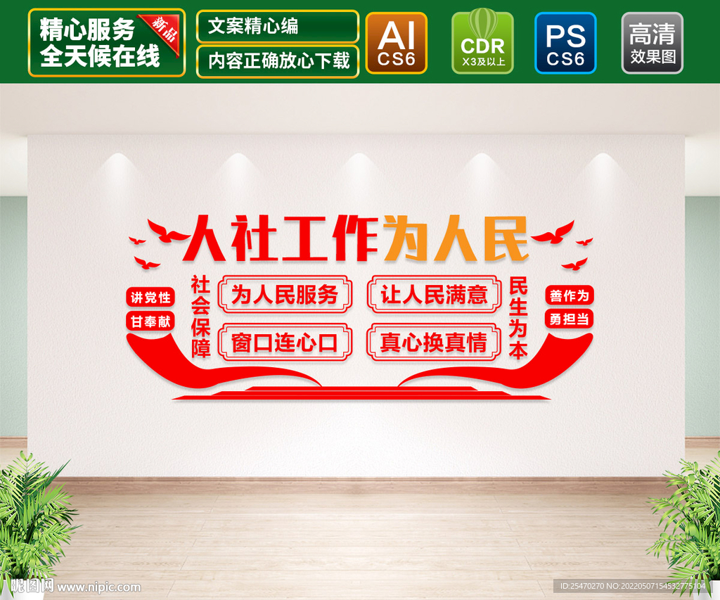 人社工作为人民文化墙