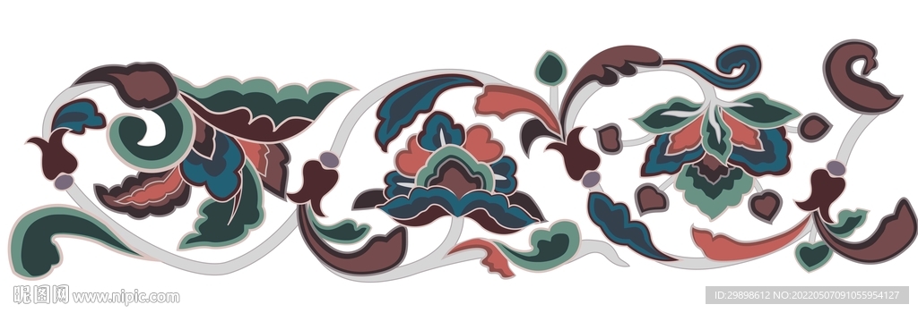 中式古典花纹缠枝莲花纹