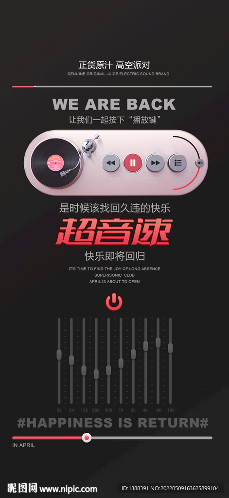 酒吧夜店重新开启海报