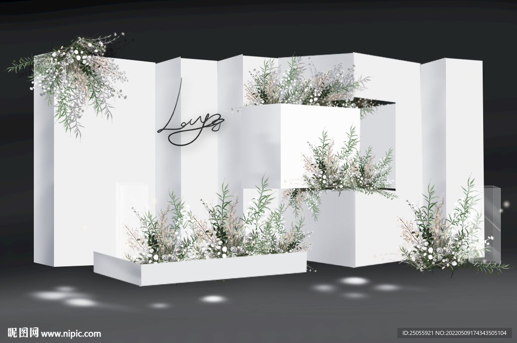 韩式白色主题婚礼异形效果图