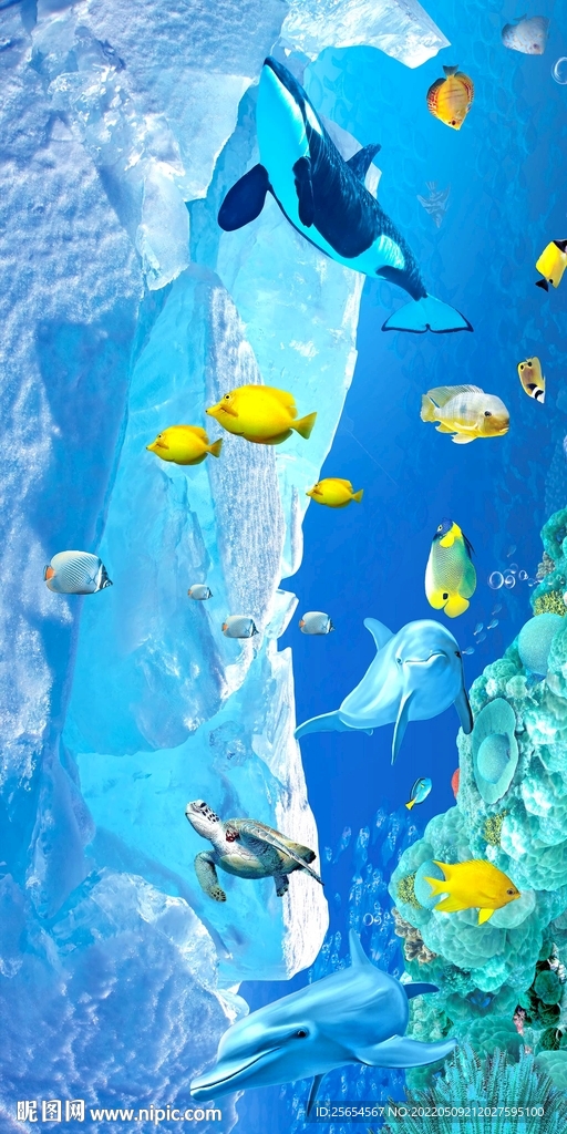 海底世界海豚3D玄关