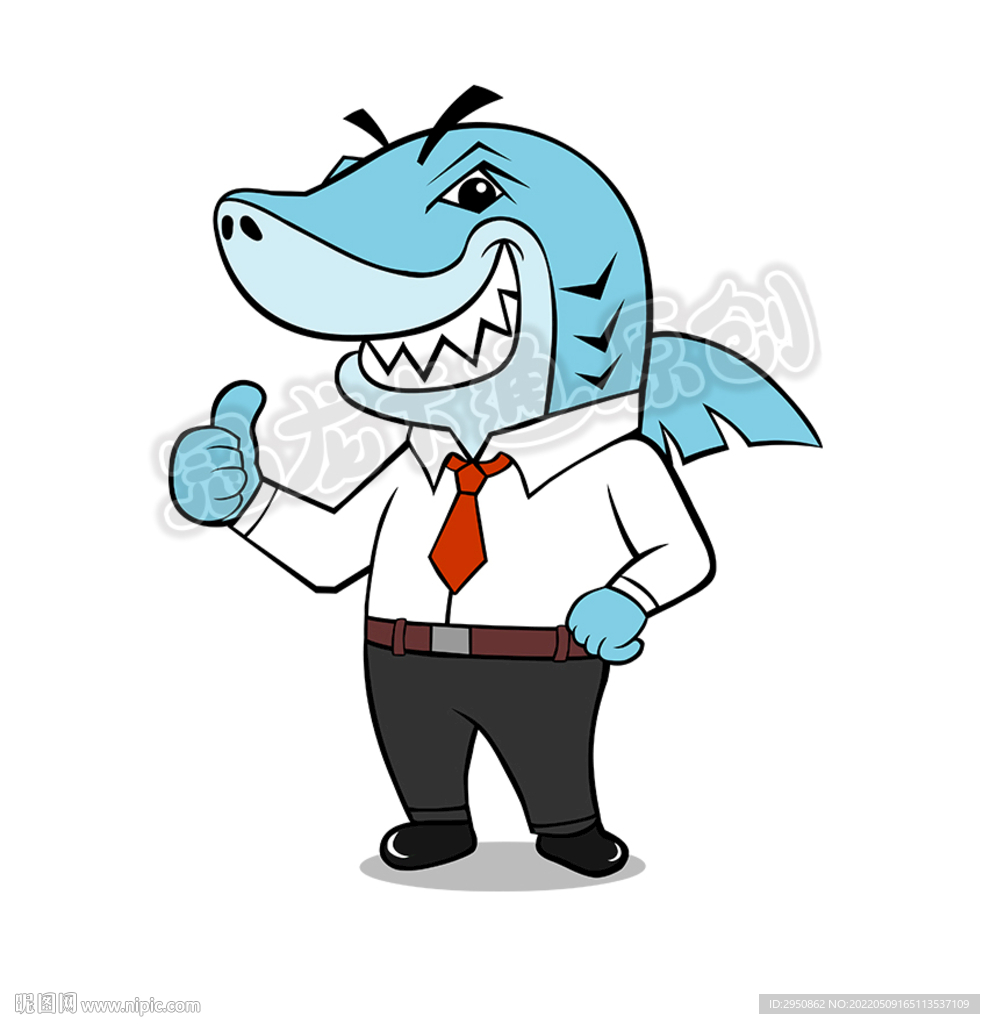 卡通鲨鱼老板猛男版