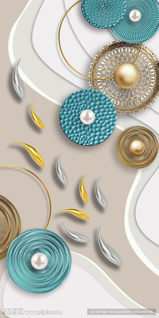 装饰画 金鱼 弧线