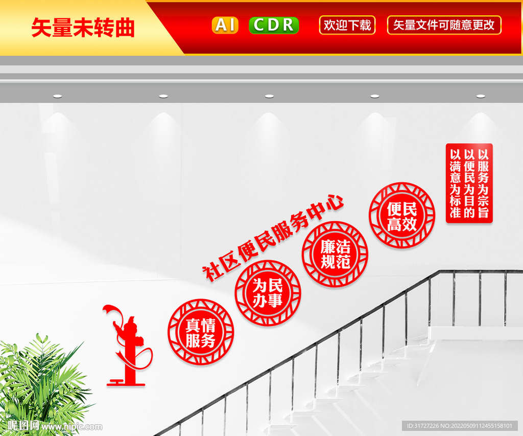 社区便民服务中心文化墙