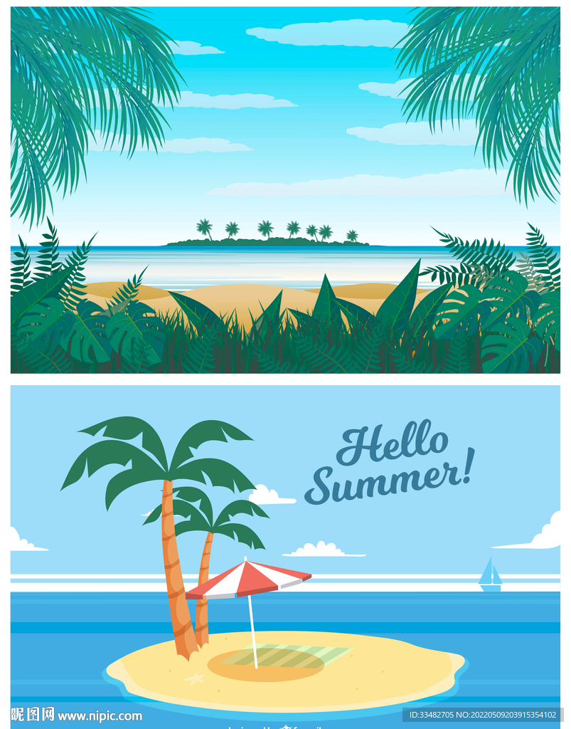 清新夏天背景