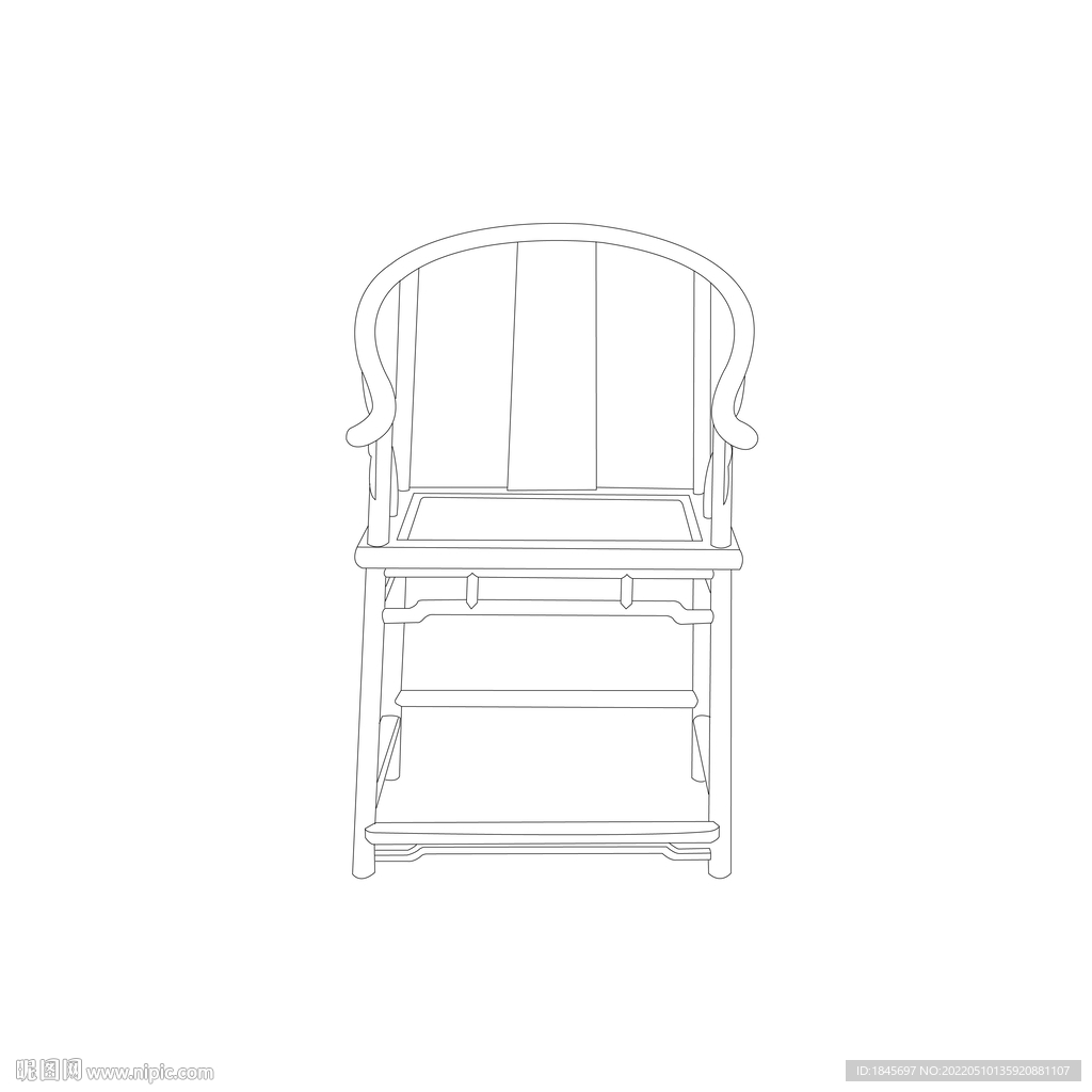晚清紫檀罗锅枨加矮老圈椅