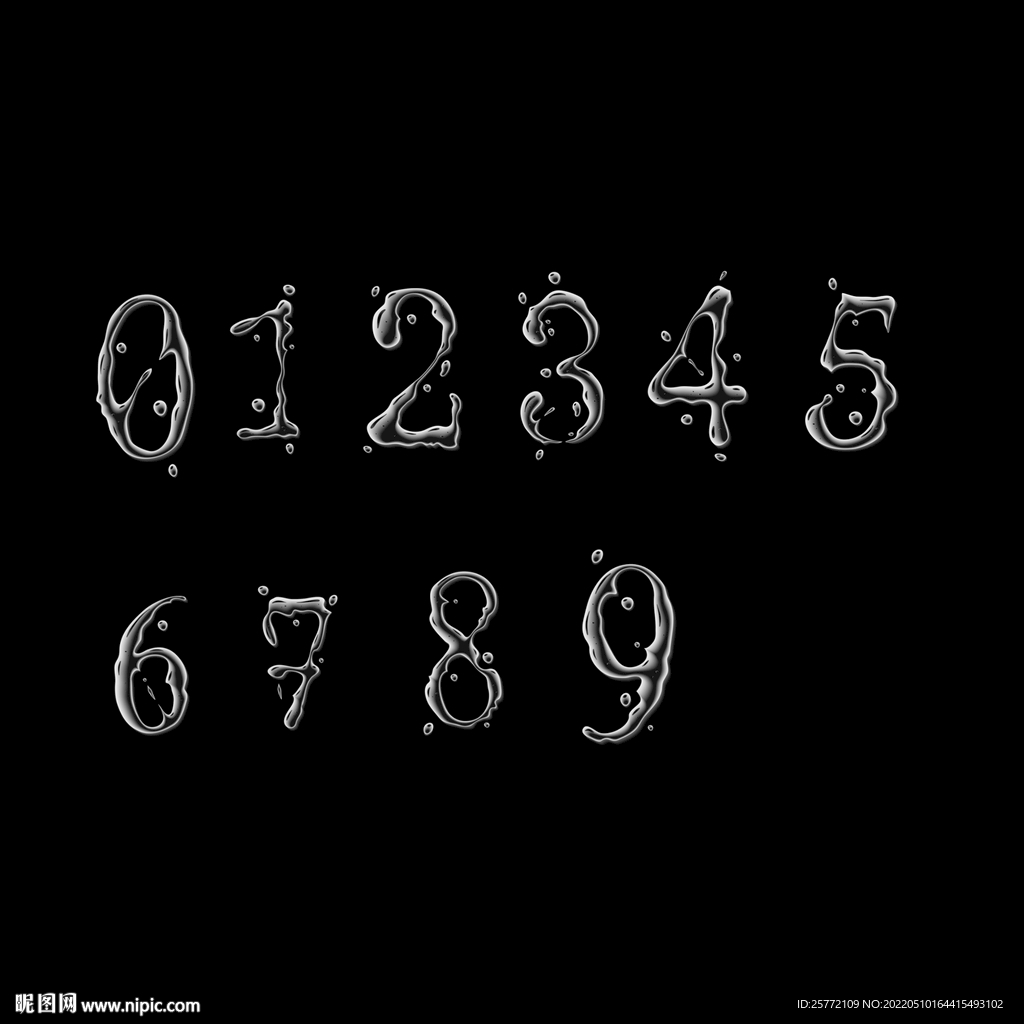 泡泡透明数字笔刷