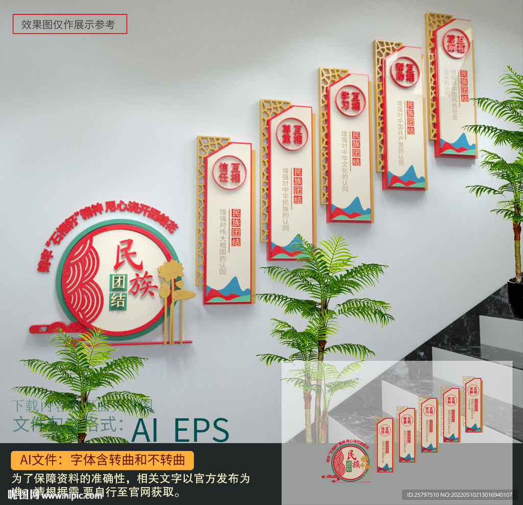 民族团结楼梯文化墙