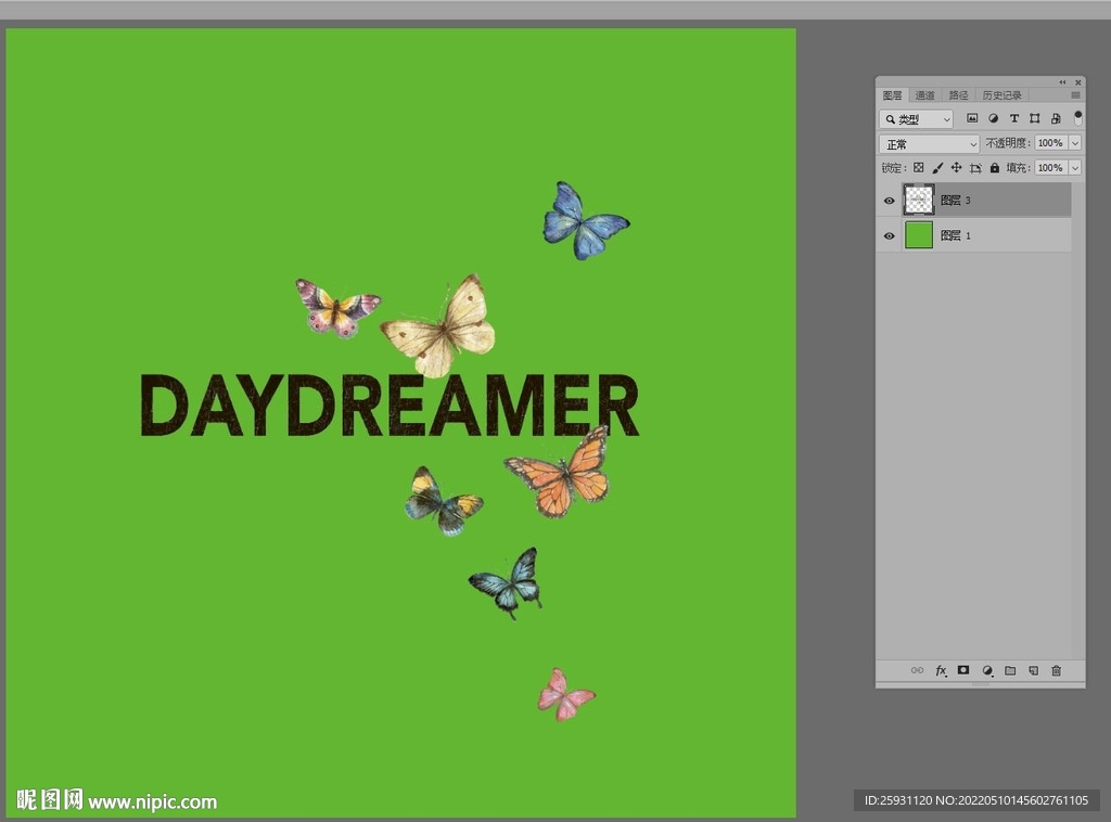 时尚英文翩翩飞舞蝴蝶