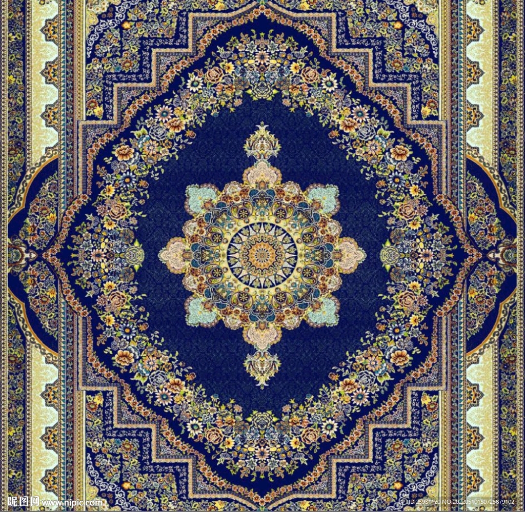 民族风格唯美花纹花边地毯