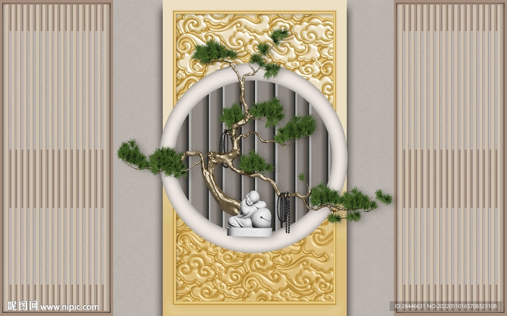 新中式背景墙
