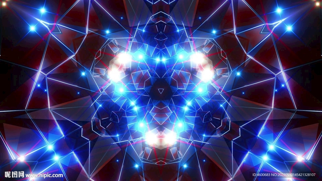 太空万花筒三角形科技感感视频