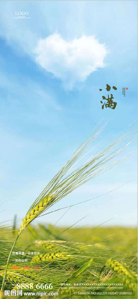 麦穗小满节气海报