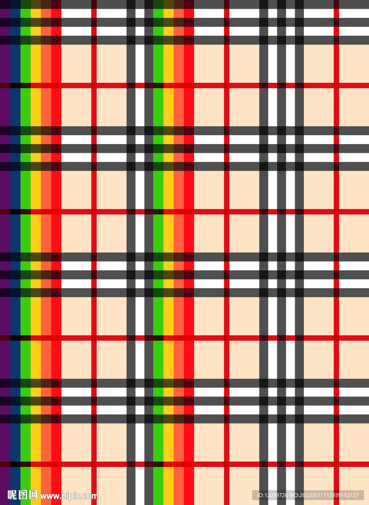 大牌抽象格子数码印花