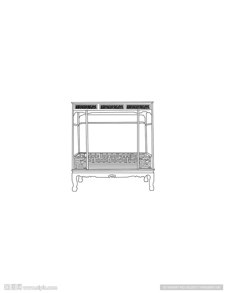 清中期黄花黎架子床