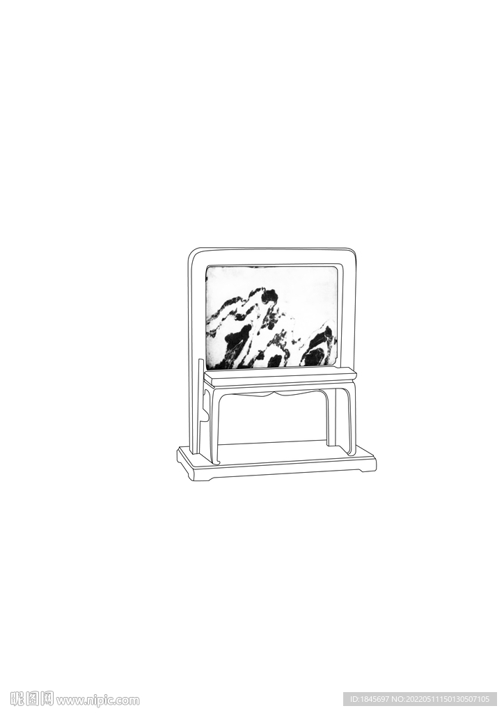 大理石笔屏