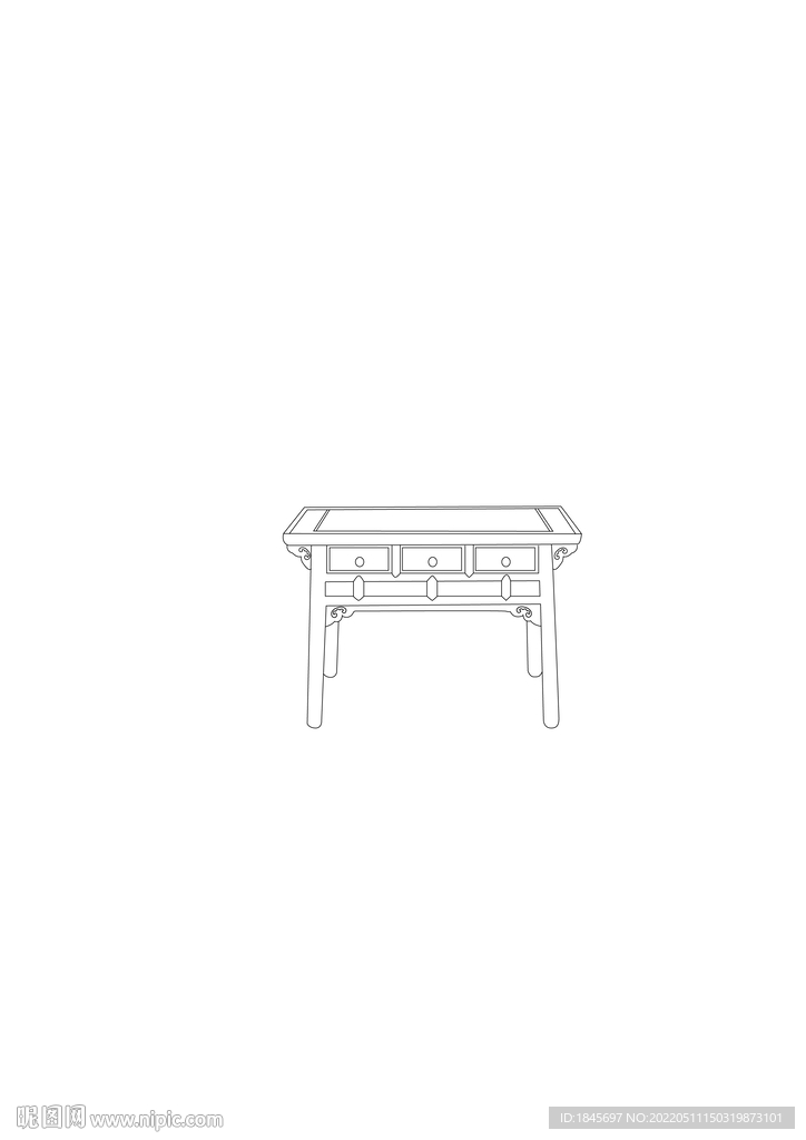 宣德剔红抽屉桌