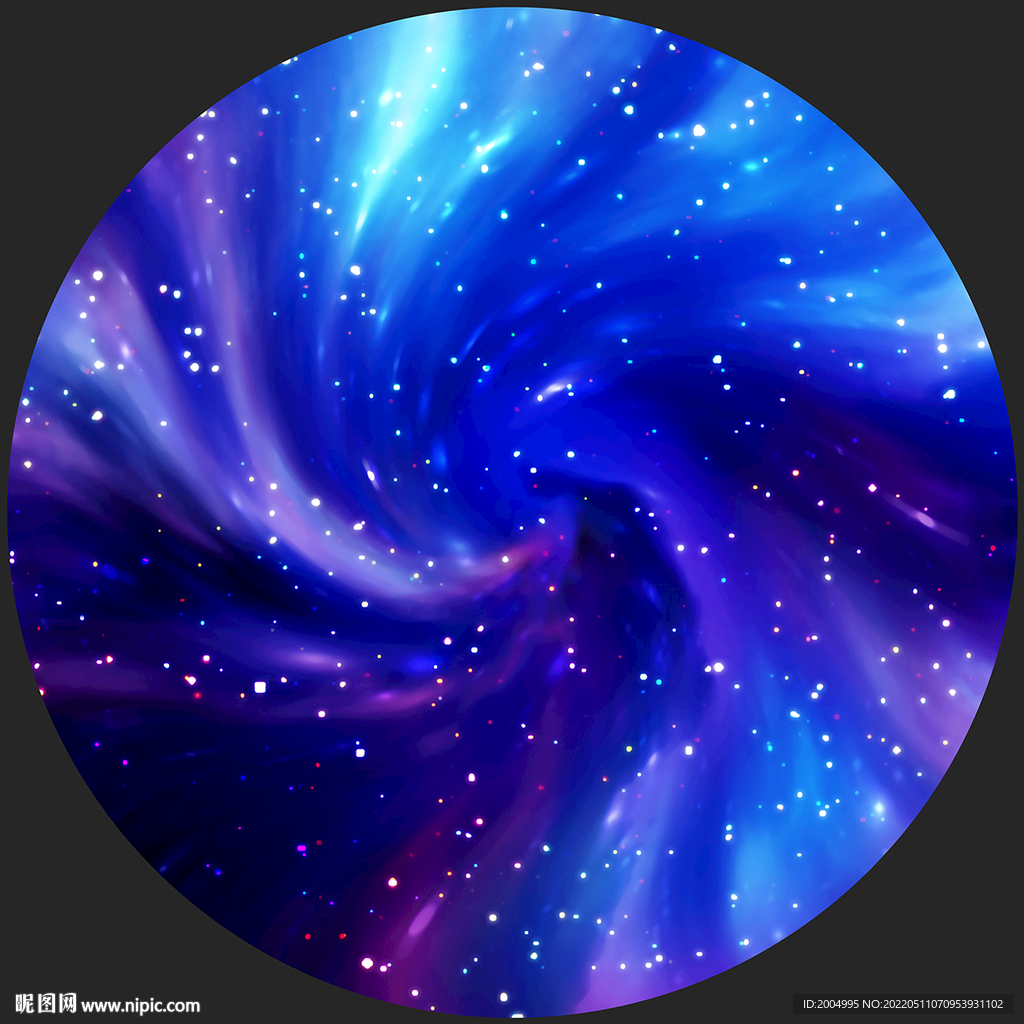 蓝色圆形星空