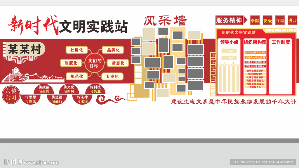 新时代文明实践站文化墙
