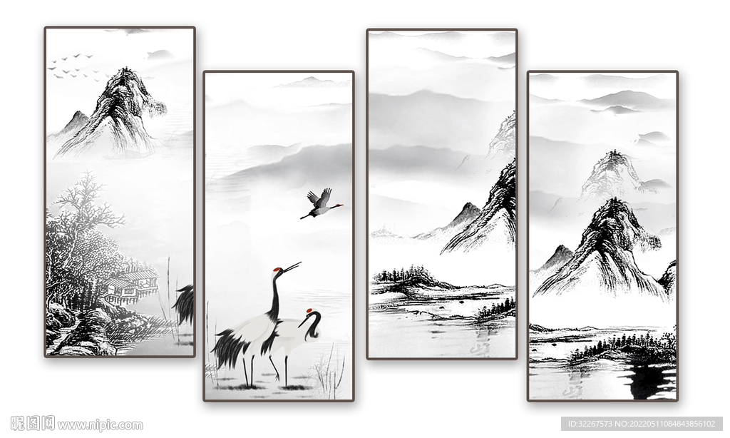  水墨山水画 新中式 装饰画