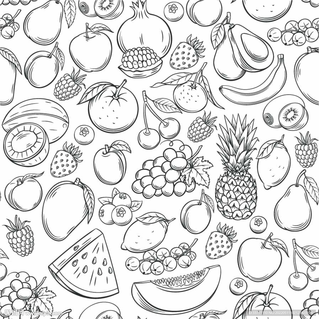 水果线描画设计图__卡通设计_广告设计_设计图库_昵图网nipic.com