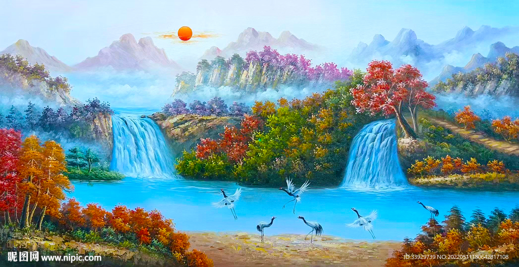 油画山水装饰画
