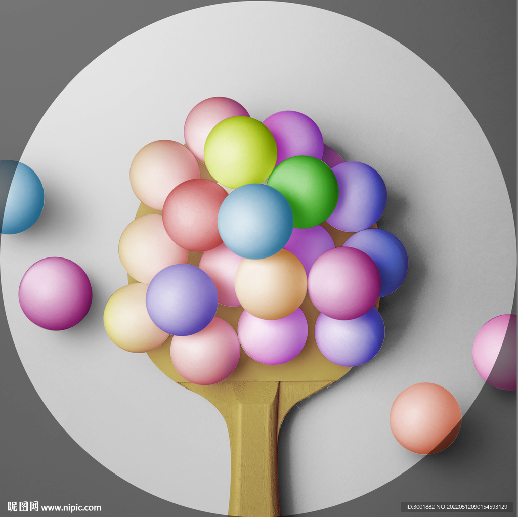 装饰画 气球气泡 乒乓球