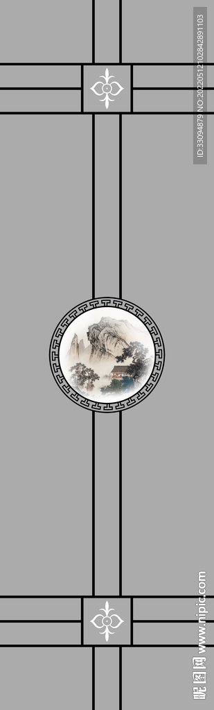 高清分层透明底推拉门打印图