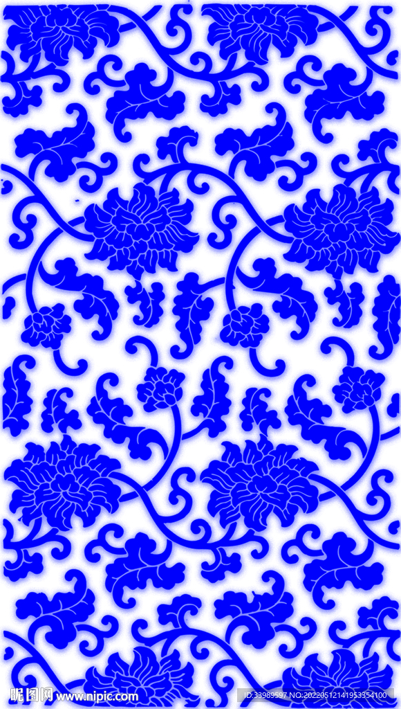 元青花缠枝纹底纹