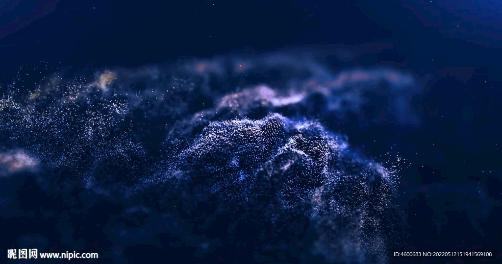 抽象优雅蓝色粒子舞台视觉视频