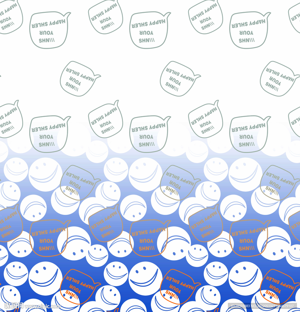 字母 渐变 笑脸