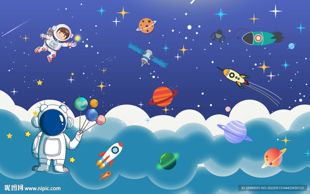 宇宙卡通宇航员