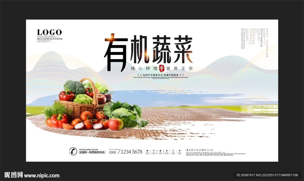 有机蔬菜展板海报