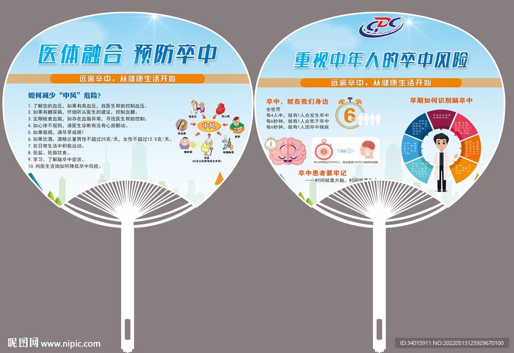 脑卒中宣传扇字
