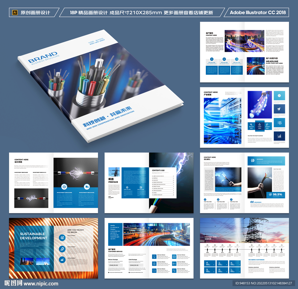 电缆产品画册设计模板