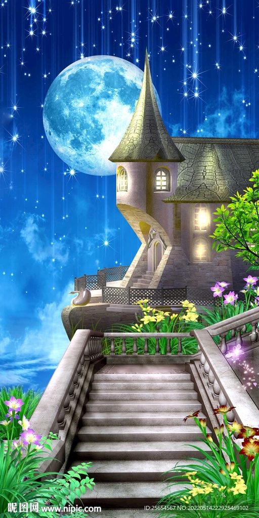 夜空城堡风景图