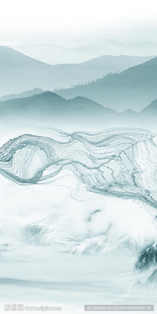 最新现代玄关山水 TIf分层