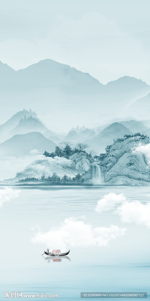 简约现代玄关山水 TIf分层