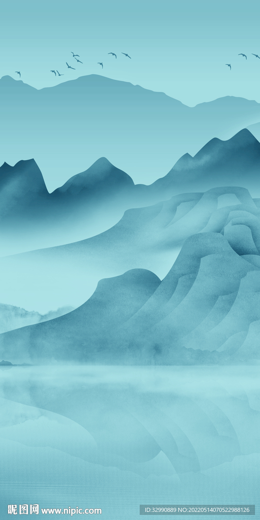 水墨玄关风景山水 TIF分层