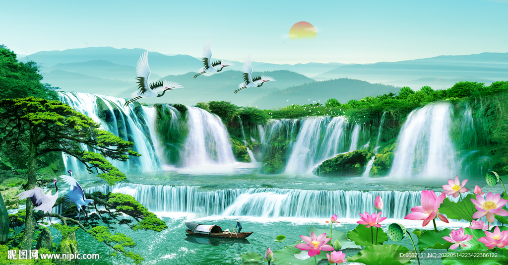 流水生财挂画