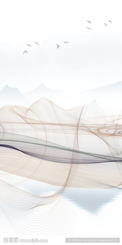新款意境玄关墙画 TIF分层