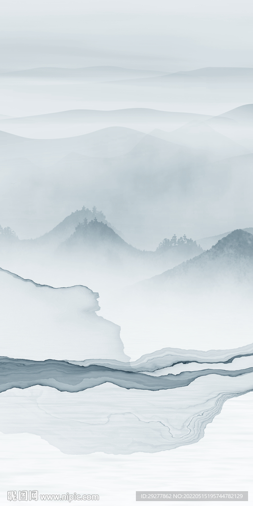 爆款山水新款玄关 TIF分层